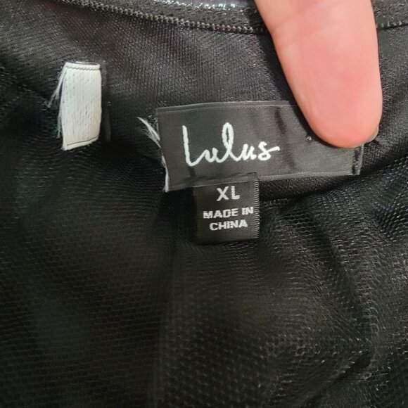 Lulus Tulle for Love Black Layered Tulle Sheer Cap Sleeves Maxi Dress Sz  XL - Picture 5 of 6